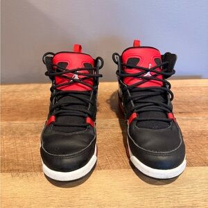 Nike Jordan Kids Black and Red High-Top Sneakers